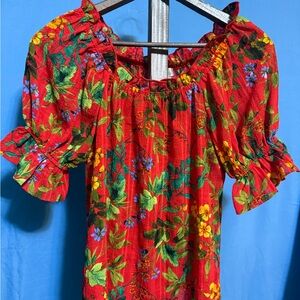 Chenault Red Floral Blouse